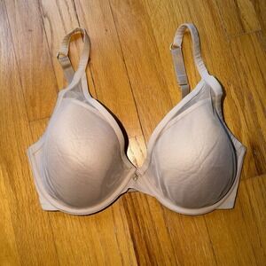 ThirdLove 24/7 Classic‎ Contour Plunge Bra 32F Nude Mesh Underwire